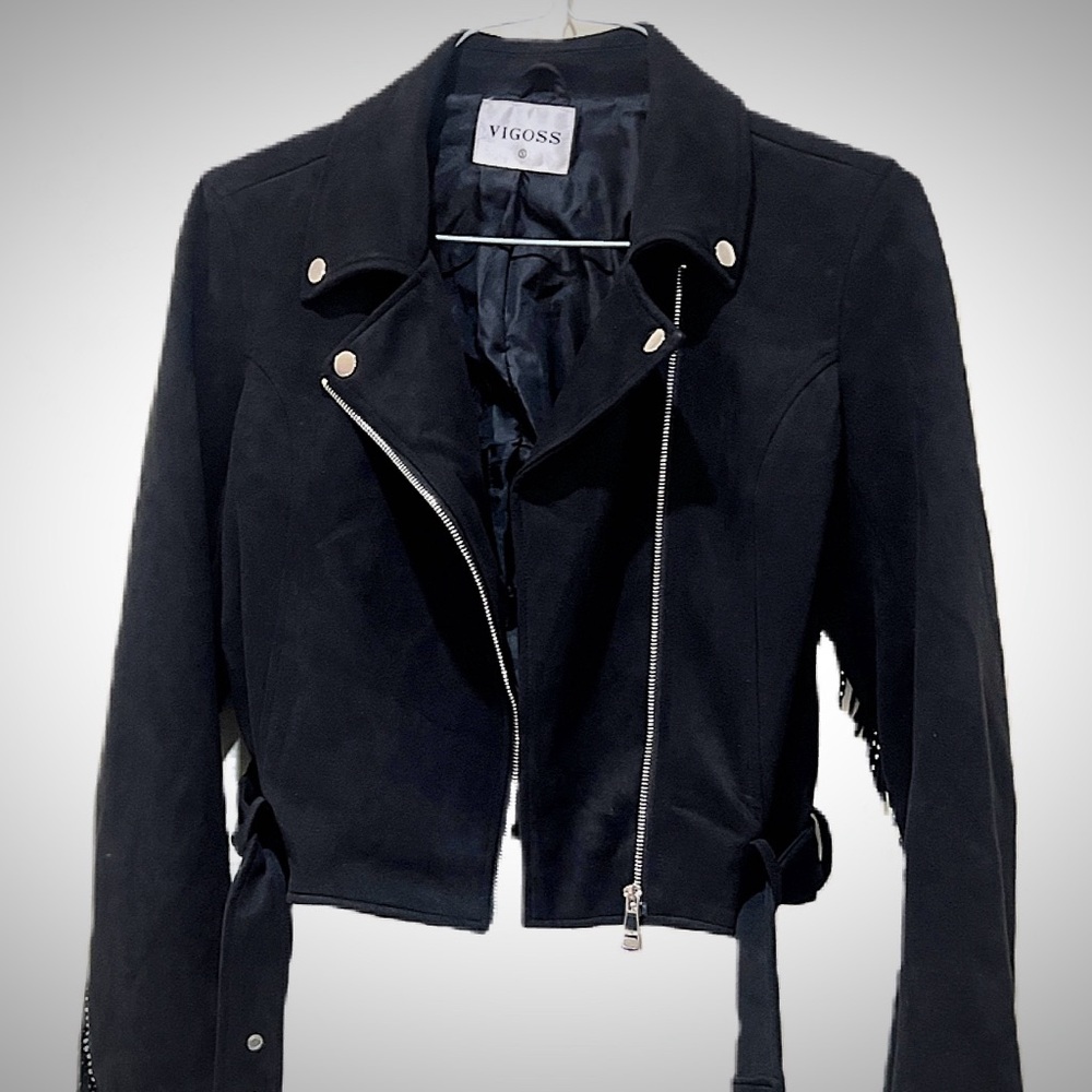 Vigoss Fringe Moto Jacket Black